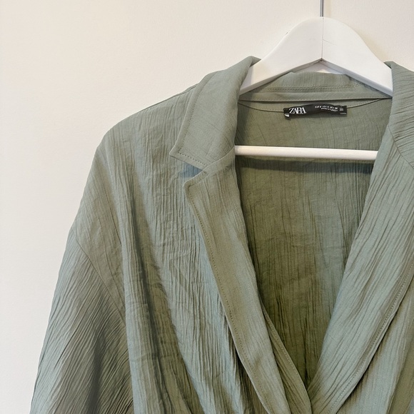 ⛱️ 2/20$ Zara elasticized cropped green blouse small - Picture 4 of 10